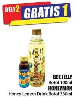 Promo Harga BEE JELLY Jus Madu 100ml/HONEYMON Honey Lemon Drink 330ml  - Hari Hari