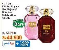 Promo Harga Vitalis Eau De Toilette Royale Her Majesty, Couture, Celebration 50 ml - Indomaret