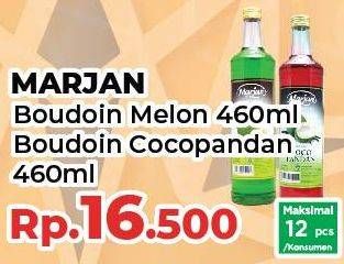 Promo Harga MARJAN Syrup Boudoin Melon, Cocopandan 460 ml - Yogya