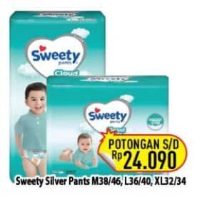 Promo Harga Sweety Silver Pants M38, L36, L40, XL32, XL34 32 pcs - Hypermart