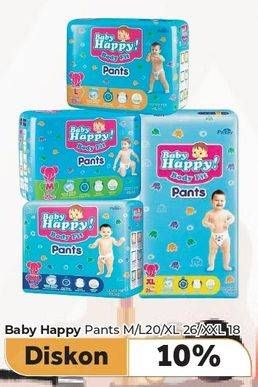 Promo Harga Baby Happy Body Fit Pants L20, M20, XL26, XXL18 18 pcs - Carrefour