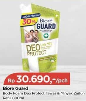 Promo Harga Biore Guard Body Foam Deo Protect Tawas Minyak Zaitun 800 ml - TIP TOP