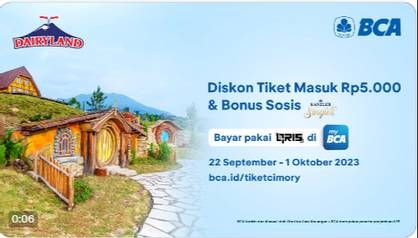 Promo Harga Dairyland - Diskon Tiket Rp5.000 & Bonus Sosis Kanzler Singles  - BCA