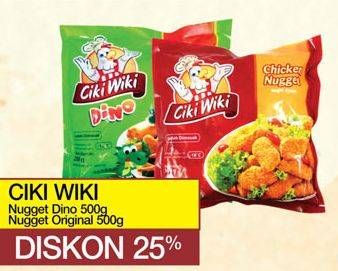 Promo Harga CIKI WIKI Chicken Nugget Original, Dino 500 gr - Yogya