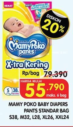 Promo Harga Mamy Poko Pants Xtra Kering L28, M32, S38, XL26, XXL24 24 pcs - Superindo