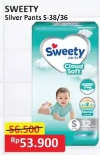 Promo Harga Sweety Silver Pants S38, S36 36 pcs - Alfamart
