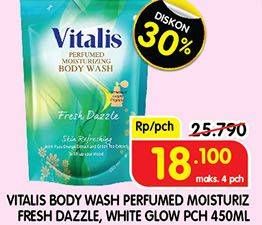 Promo Harga VITALIS Body Wash Fresh Dazzle, White Glow 450 ml - Superindo