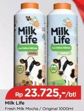Promo Harga Milk Life Fresh Milk Mocha, Murni 1000 ml - TIP TOP
