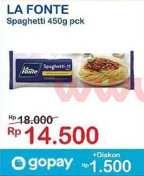 Promo Harga La Fonte Spaghetti 11 450 gr - Indomaret