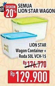 Promo Harga LION STAR Wagon Container + Roda VCH-15 50000 ml - Hypermart