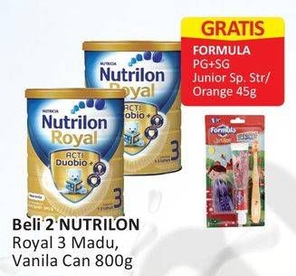 Promo Harga NUTRILON Royal 3 Susu Pertumbuhan Madu, Vanilla 800 gr - Alfamart
