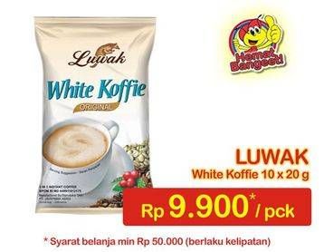 Promo Harga Luwak White Koffie 10 pcs - Indomaret