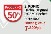 Promo Harga Komix Herbal Obat Batuk Original per 6 sachet 15 ml - Guardian