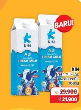Promo Harga KIN Fresh Milk Reduced Fat 950 ml - Lotte Grosir