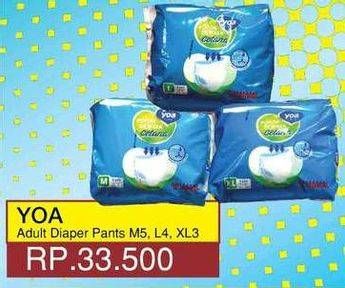 Promo Harga YOA Adult Diapers Pants M5, L4, XL3  - Yogya