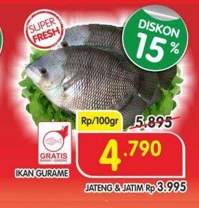 Promo Harga Ikan Gurame per 100 gr - Superindo