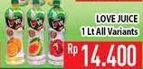 Promo Harga LOVE Juice All Variants 1 ltr - Hypermart