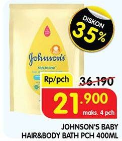 Promo Harga Johnsons Baby Wash Top To Toe 400 ml - Superindo