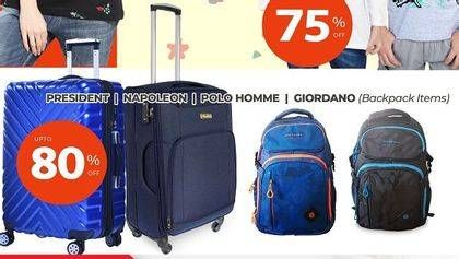 Promo Harga PRESIDENT/ NAPOLEON/ POLO HOME Koper/ GIORDANO Backpack  - Carrefour