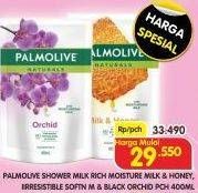 Promo Harga Palmolive Naturals Shower Milk Milk Honey, Irrestible Softness Milk Black Orchid 400 ml - Superindo