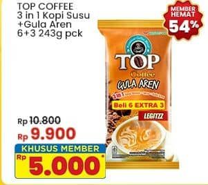 Promo Harga Top Coffee Gula Aren Susu per 9 sachet 22 gr - Indomaret