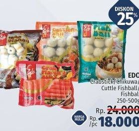 Promo Harga EDO Crab Stick/ Chikuwa/ Cuttle Fishball/ Fishball 250-500 g  - LotteMart