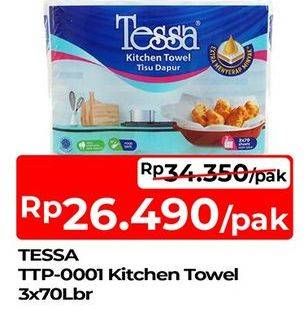 Promo Harga Tessa Kitchen Towel per 3 pcs 70 sheet - TIP TOP