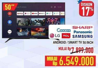 Promo Harga SHARP/COOCAA/PANASONIC/SAMSUNG/LG/TCL LED Android/Smart TV 50 Inch  - Hypermart