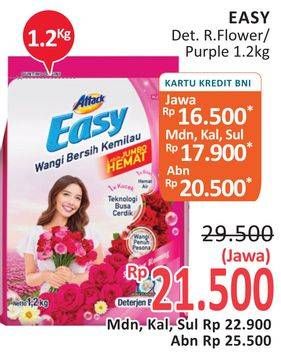 Promo Harga ATTACK Easy Detergent Powder Purple Blossom, Romantic Flowers 1200 gr - Alfamidi