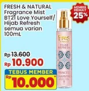 Promo Harga Fres & Natural Body Mist  - Indomaret