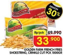 Promo Harga Golden Farm French Fries Shoestring, Crinkle 1000 gr - Superindo