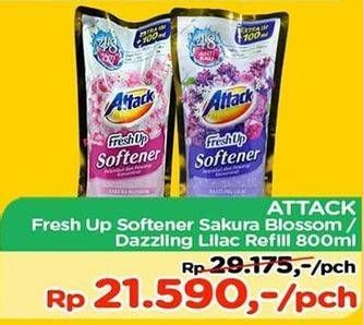 Promo Harga ATTACK Fresh Up Softener Sakura Blossom, Dazzling Lilac 800 ml - TIP TOP