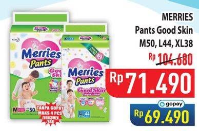 Promo Harga Merries Pants Good Skin XL38, L44, M50 38 pcs - Hypermart