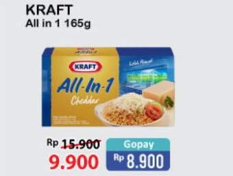 Promo Harga KRAFT All in 1 Cheddar 165 gr - Alfamart