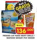 Promo Harga FRISKIES Makanan Kucing Meaty Grills, Dry Seafood Sensations 1200 gr - Superindo