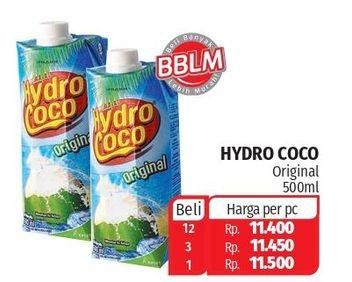 Promo Harga HYDRO COCO Minuman Kelapa Original 500 ml - Lotte Grosir