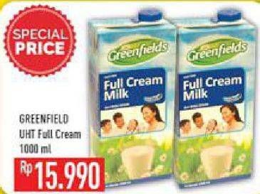 Promo Harga GREENFIELDS UHT Full Cream 1000 ml - Hypermart