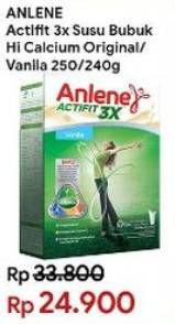 Promo Harga Anlene Actifit 3x High Calcium Original, Vanilla 250 gr - Indomaret