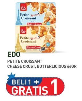 Promo Harga EDO Petite Croissant Butterlicious, Cheese Crust 66 gr - Hypermart