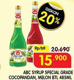 Promo Harga ABC Syrup Special Grade Coco Pandan, Melon 485 ml - Superindo