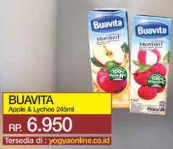 Promo Harga Buavita Fresh Juice Apple, Lychee 250 ml - Yogya