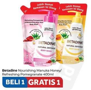 Promo Harga BETADINE Natural Defense Body Wash Manuka Honey, Pomegranate 400 ml - Carrefour