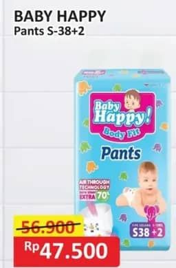 Promo Harga Baby Happy Body Fit Pants S38+2 40 pcs - Alfamart