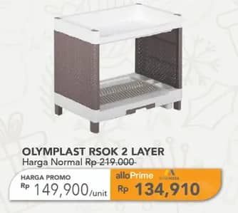 Promo Harga Olymplast Rak Piring RSOK 2 Tier  - Carrefour