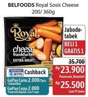 Promo Harga Belfoods Royal Sausages Cheese Frankfurter 200 gr - Alfamidi