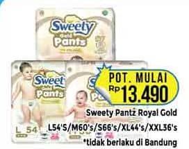 Promo Harga Sweety Gold Pants L54, M60, S66, XL44, XXL36 36 pcs - Hypermart