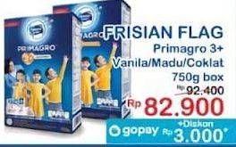 Promo Harga Frisian Flag Primagro 3+ Vanilla, Madu, Cokelat 800 gr - Indomaret