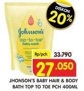 Promo Harga JOHNSONS Baby Wash Top To Toe 400 ml - Superindo