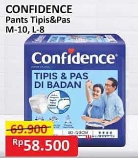 Promo Harga Confidence Adult Pants Tipis & Pas Di Badan M10, L8 8 pcs - Alfamart