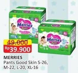 Promo Harga Merries Pants Good Skin L20, S26, XL16, M22 16 pcs - Alfamart